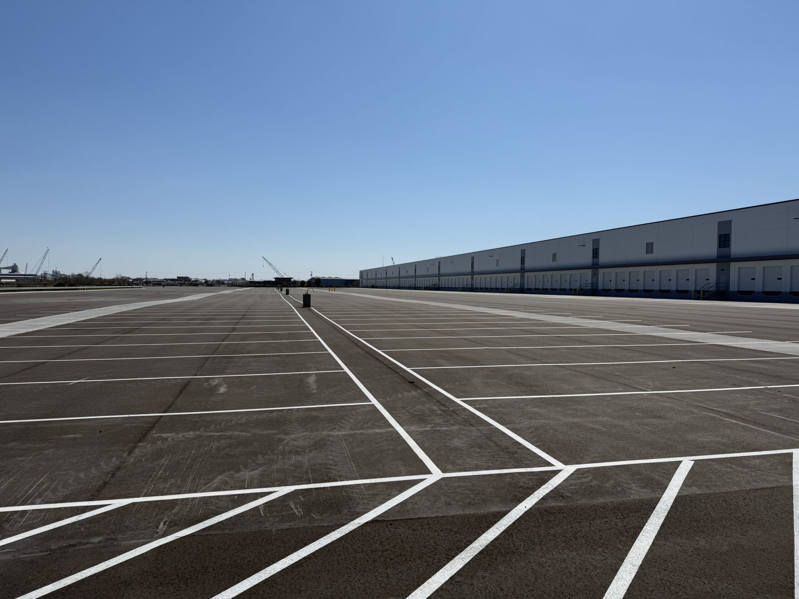 afety is a top priority in any warehouse. Proper line striping helps ensure that traffic flows safely and smoothly, reducing accidents and improving overall warehouse safety