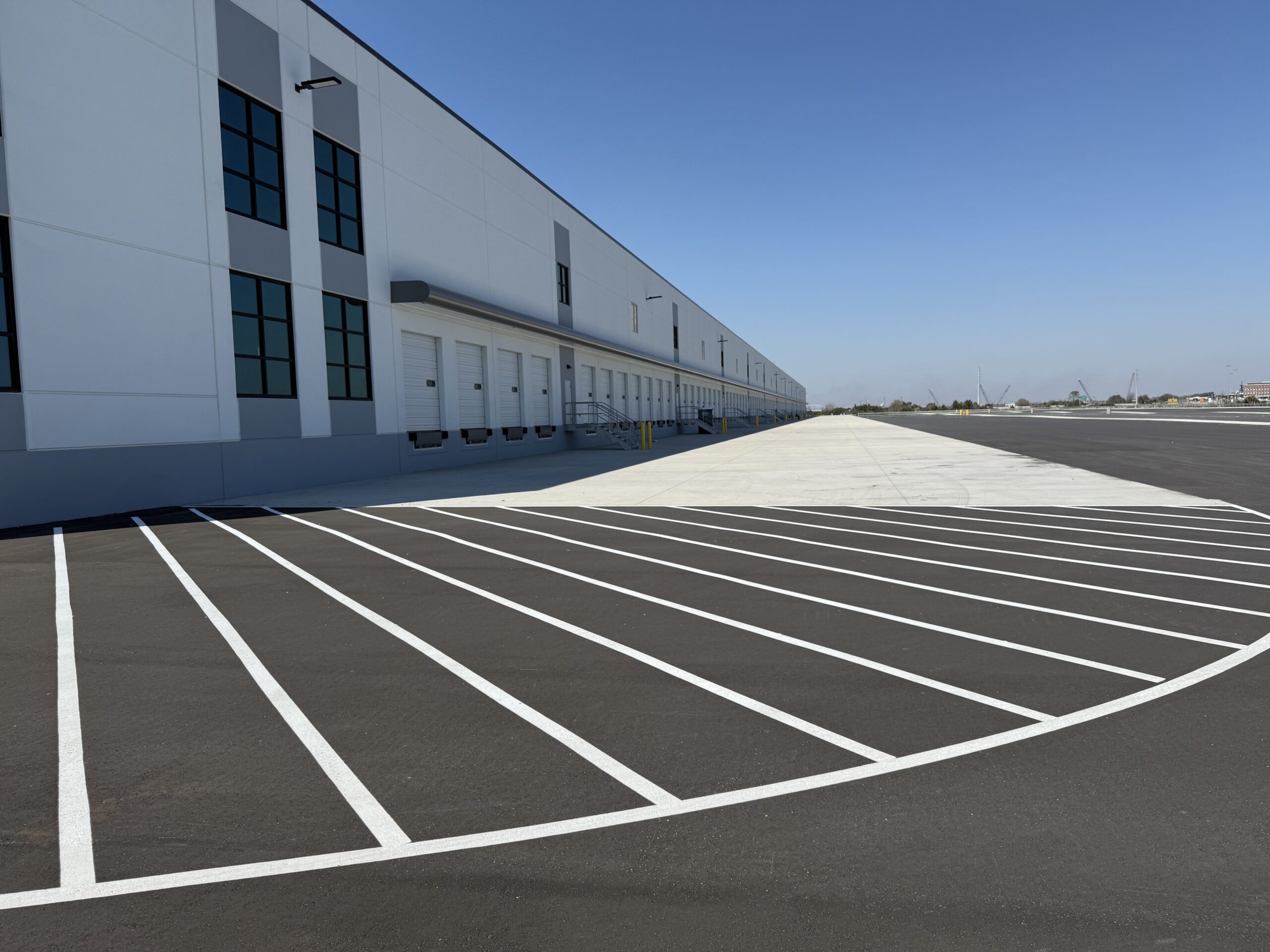 Safety is a top priority in any warehouse. Proper line striping helps ensure that traffic flows safely and smoothly, reducing accidents and improving overall warehouse safety